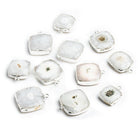 Silver Leafed Solar Quartz Plain Square Pendant 1 Piece - The Bead Traders