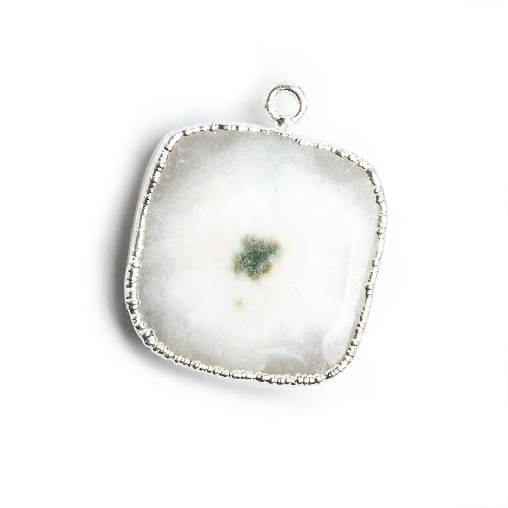 Silver Leafed Solar Quartz Plain Square Pendant 1 Piece - The Bead Traders