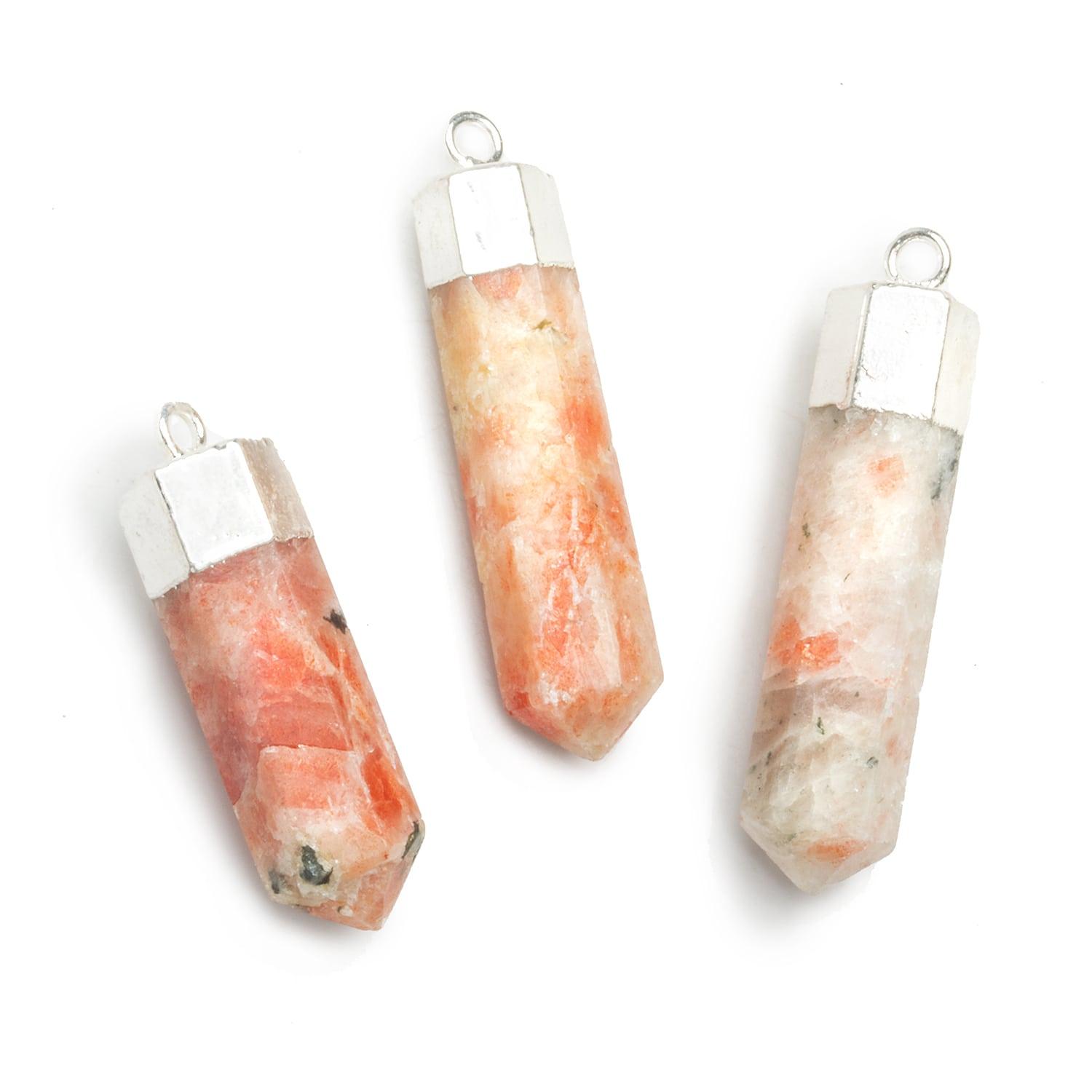 Silver Leafed Sunstone Large Point Pendant 1 Piece - The Bead Traders