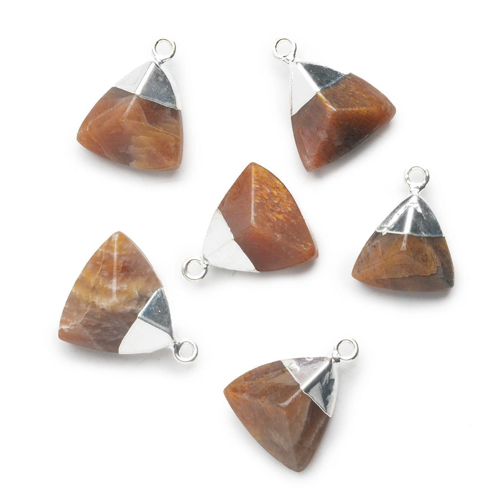 Silver Leafed Sunstone Triangle Pendant 1 Piece - The Bead Traders