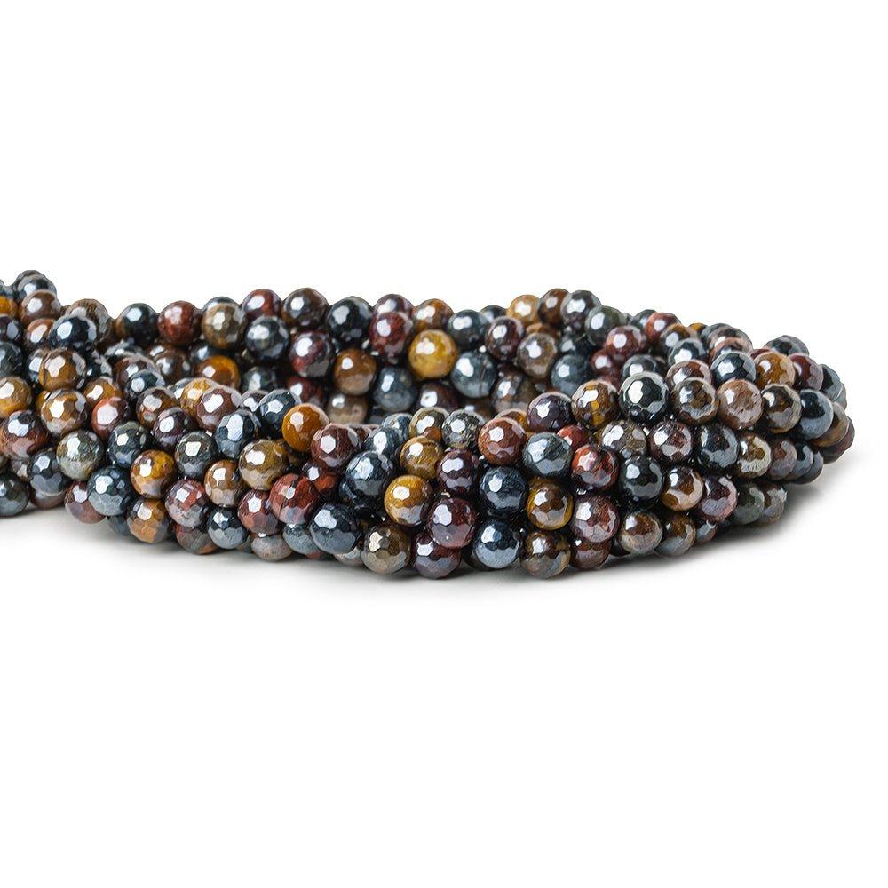 Silver Metallic Multi Color Tiger's Eye faceted rounds 6mm average 15.5 inch 65 beads - The Bead Traders