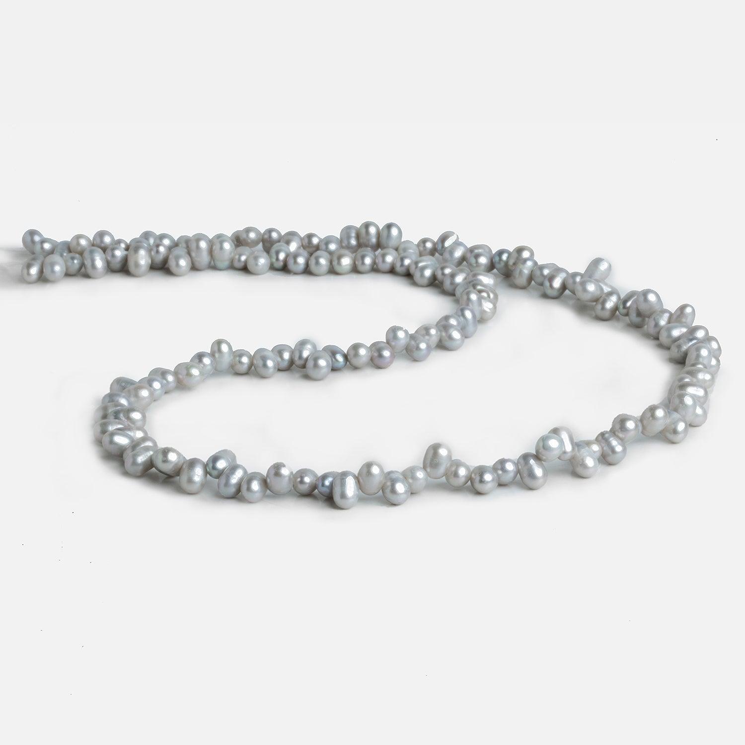 Silver Oval Freshwater Pearls 15 inch 130 pieces - The Bead Traders