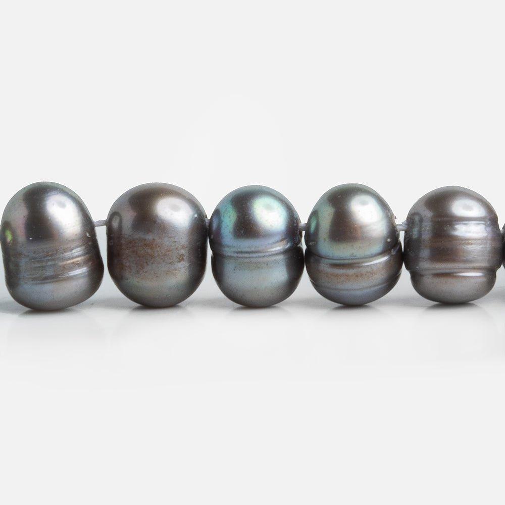 Silver Oval Freshwater Pearls 15 inch 70 pieces - The Bead Traders