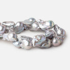 Silver Peacock Ultra Baroque straight drill freshwater Pearls 16 inch 13 pieces 14x27-17x34mm - The Bead Traders