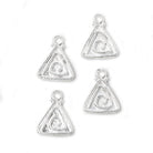 Silver plated Trillion Charm Set of 4 - The Bead Traders