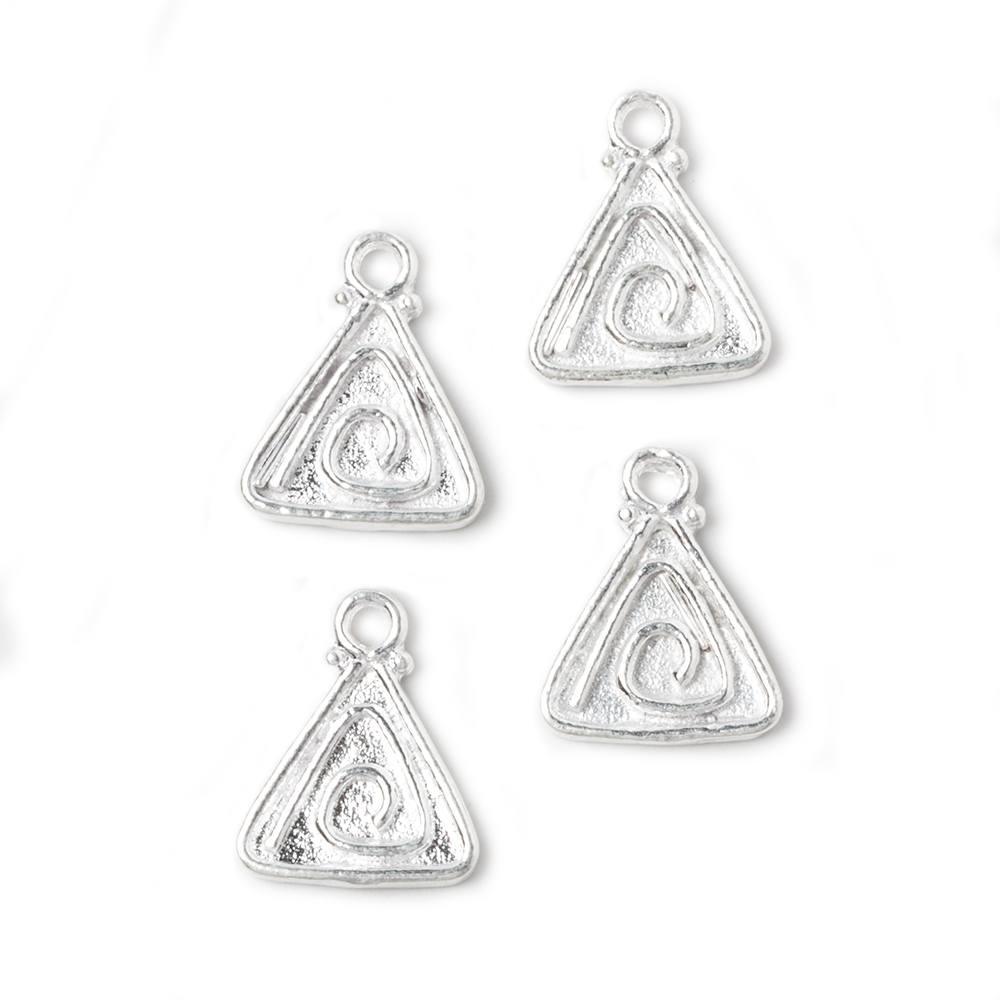 Silver plated Trillion Charm Set of 4 - The Bead Traders