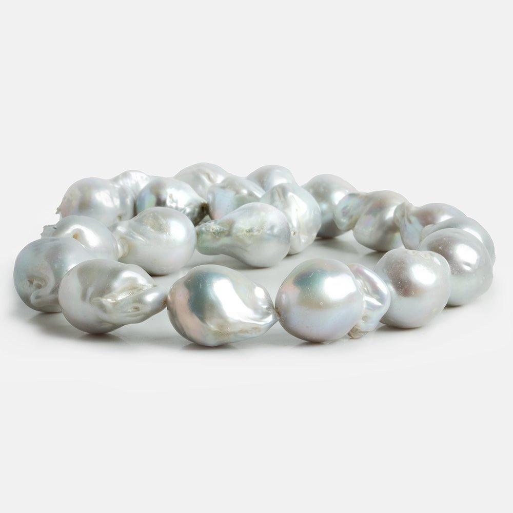 Silver Ultra Baroque Freshwater Pearls 15 inch 20 pieces - The Bead Traders