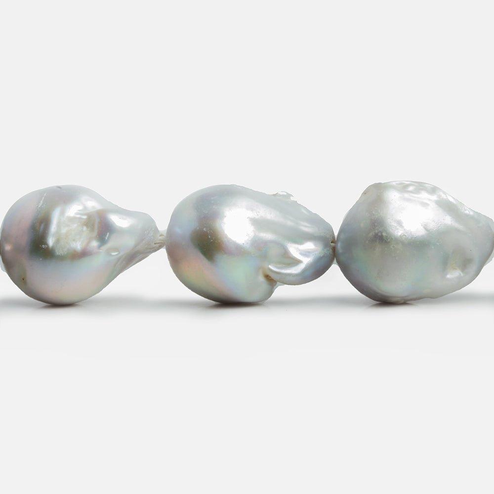 Silver Ultra Baroque Freshwater Pearls 15 inch 20 pieces - The Bead Traders