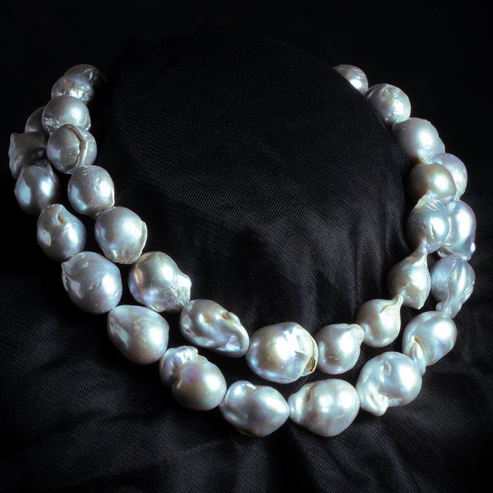 Silver Ultra Baroque Freshwater Pearls 15 inch 20 pieces - The Bead Traders