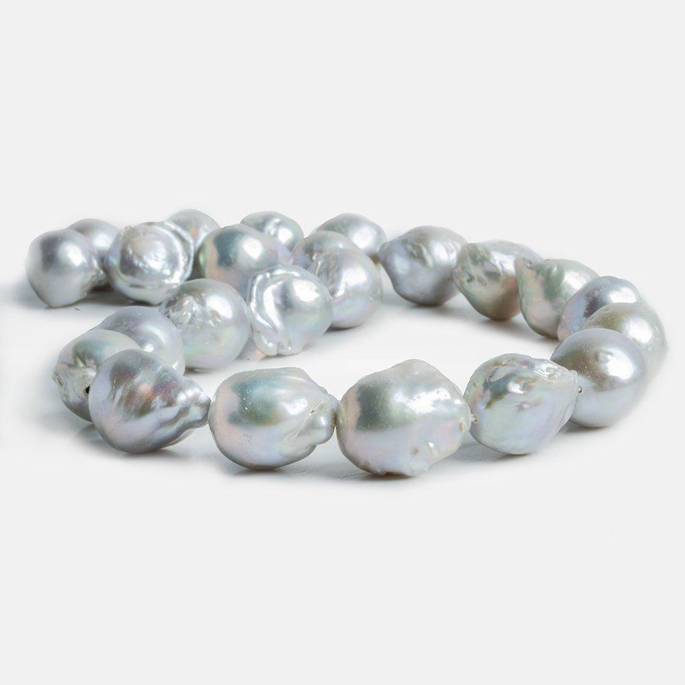 Silver Ultra Baroque Freshwater Pearls 15 inch 21 pieces - The Bead Traders