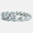 SIlver Ultra Baroque Freshwater Pearls 15 inch 21 pieces - The Bead Traders
