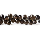 Smoky Quartz Beads Faceted 10x7mm avg Teardrops, 62 pieces - The Bead Traders