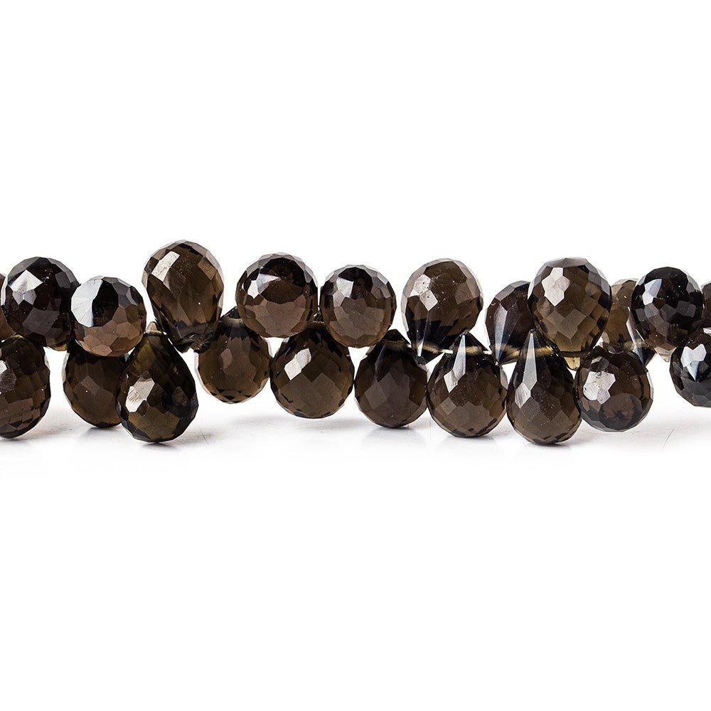 Smoky Quartz Beads Faceted 10x7mm avg Teardrops, 62 pieces - The Bead Traders