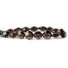 Smoky Quartz Beads Faceted 11-15mm Coins, 8" length, 14 pcs - The Bead Traders