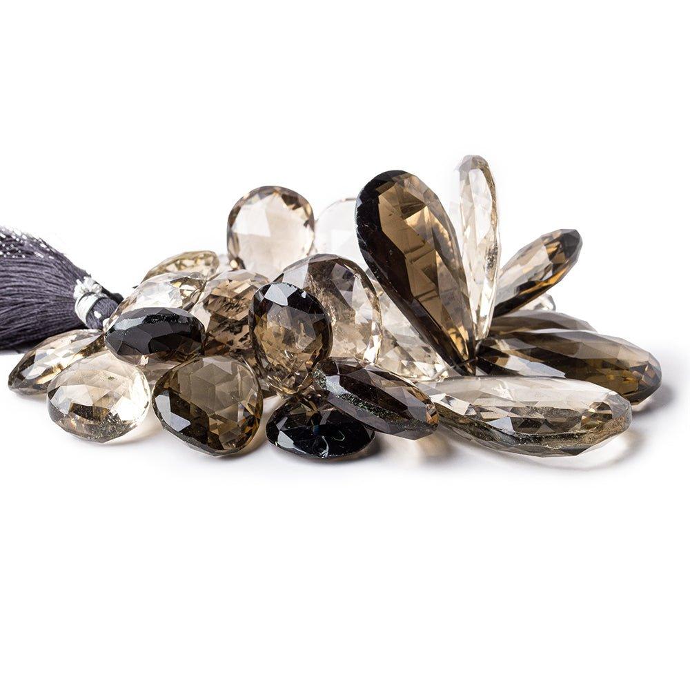 Smoky Quartz Beads Faceted 15x15-42x27mm Pears, 34 pieces - The Bead Traders