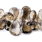 Smoky Quartz Beads Faceted 15x15-42x27mm Pears, 34 pieces - The Bead Traders
