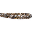 Smoky Quartz Carved Rondelle Beads 10 inch 50 pieces - The Bead Traders