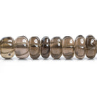 Smoky Quartz Carved Rondelle Beads 10 inch 50 pieces - The Bead Traders
