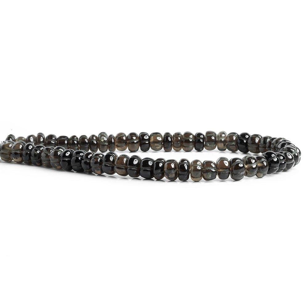 Smoky Quartz Carved Rondelle Beads 10 inch 50 pieces - The Bead Traders