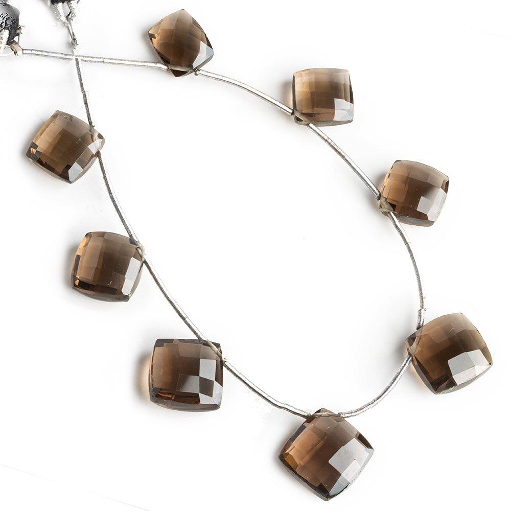 Smoky Quartz Corner Drilled Faceted Rectangle Beads 6 inch 8 pieces - The Bead Traders