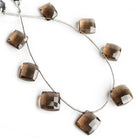 Smoky Quartz Corner Drilled Faceted Rectangle Beads 6 inch 8 pieces - The Bead Traders
