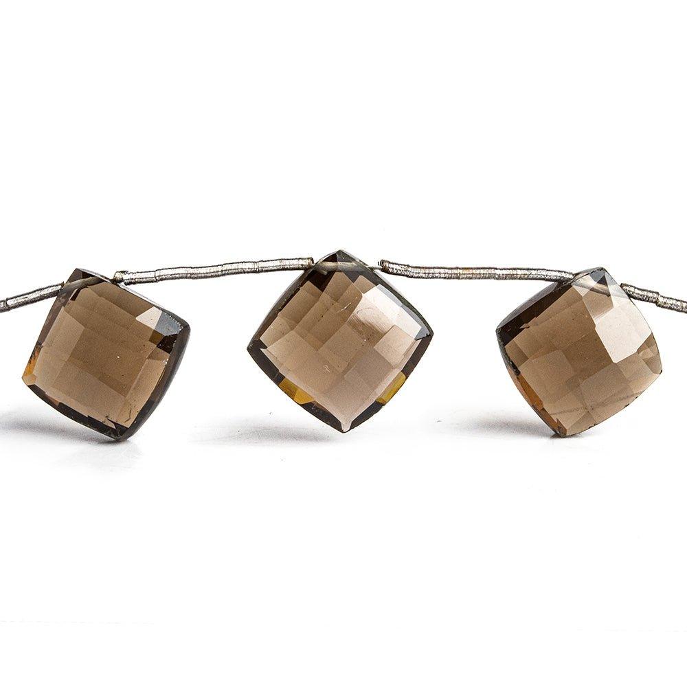 Smoky Quartz Corner Drilled Faceted Rectangle Beads 6 inch 8 pieces - The Bead Traders