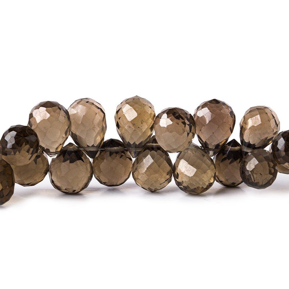 Smoky Quartz Faceted 8x6mm Teardrop 8 inch strand - The Bead Traders