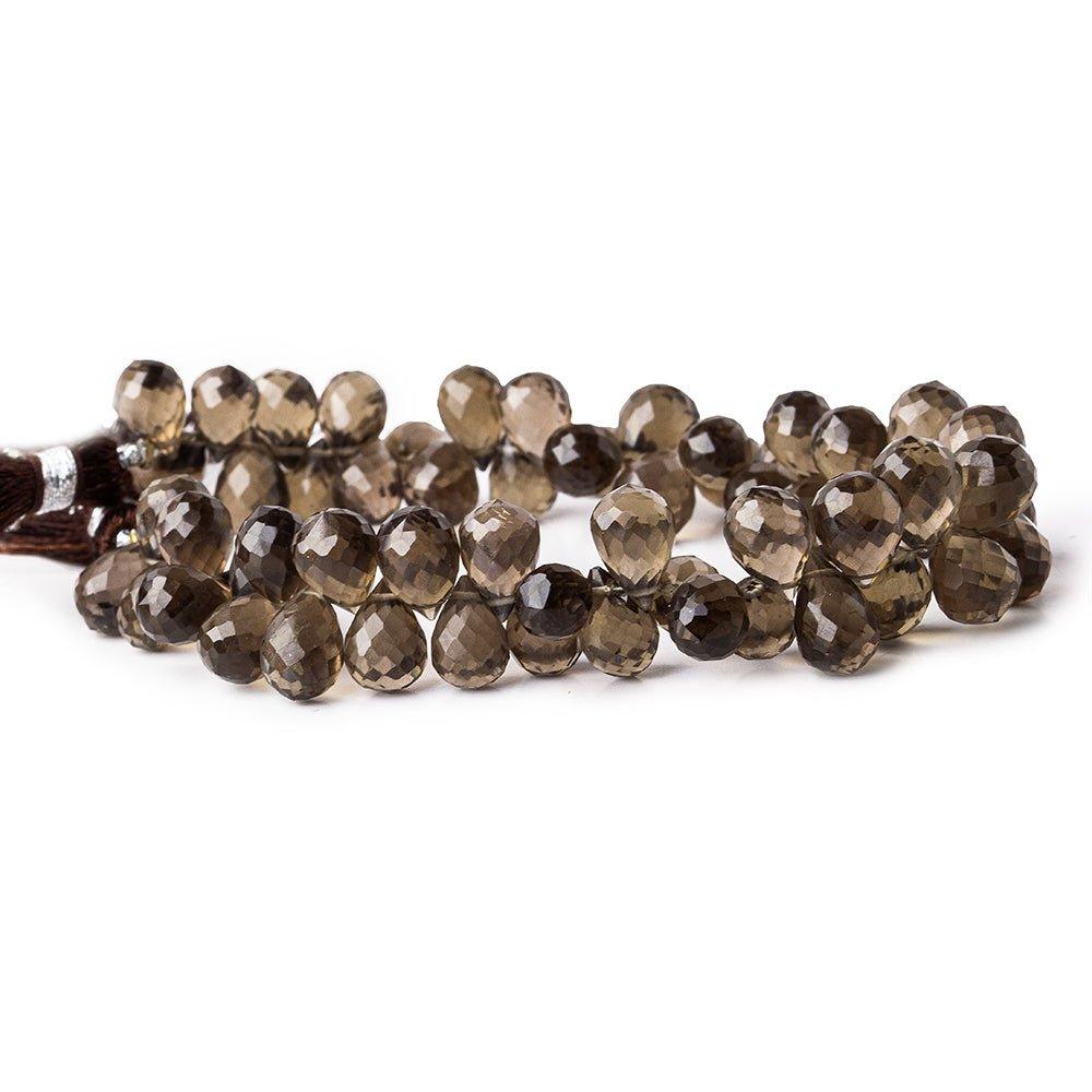 Smoky Quartz Faceted 8x6mm Teardrop 8 inch strand - The Bead Traders