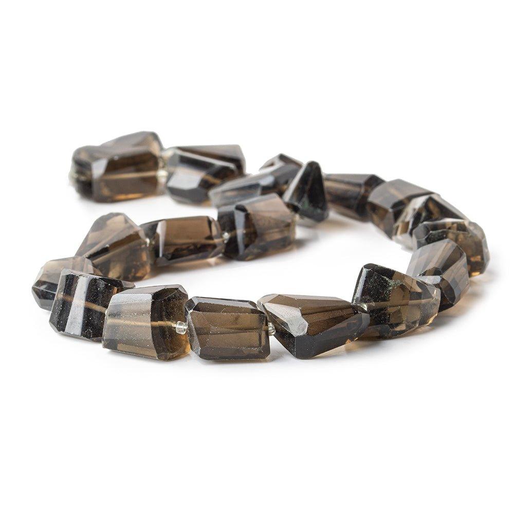 Smoky Quartz Faceted Nugget Beads 15 inches 17 pieces - The Bead Traders