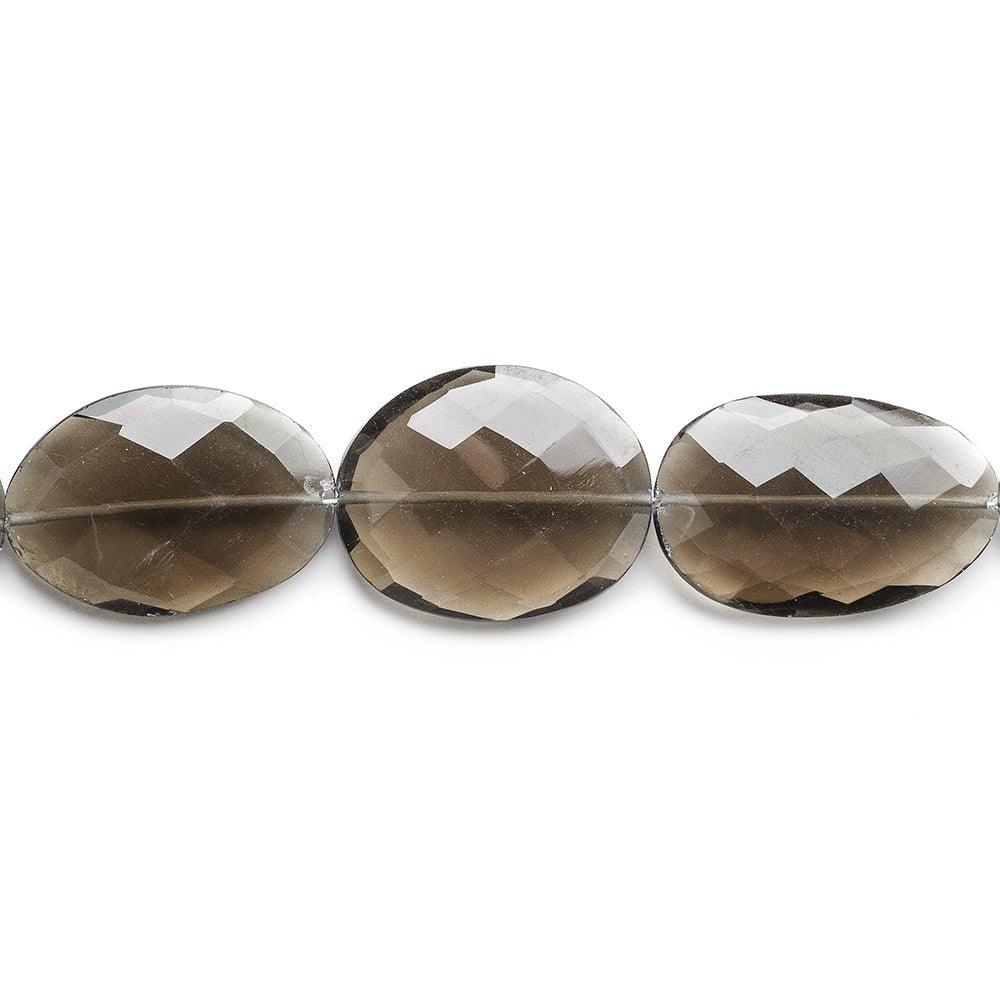 Smoky Quartz faceted oval nuggets 8 inch 10 beads 15x12x4.5-22x15x5mm - The Bead Traders