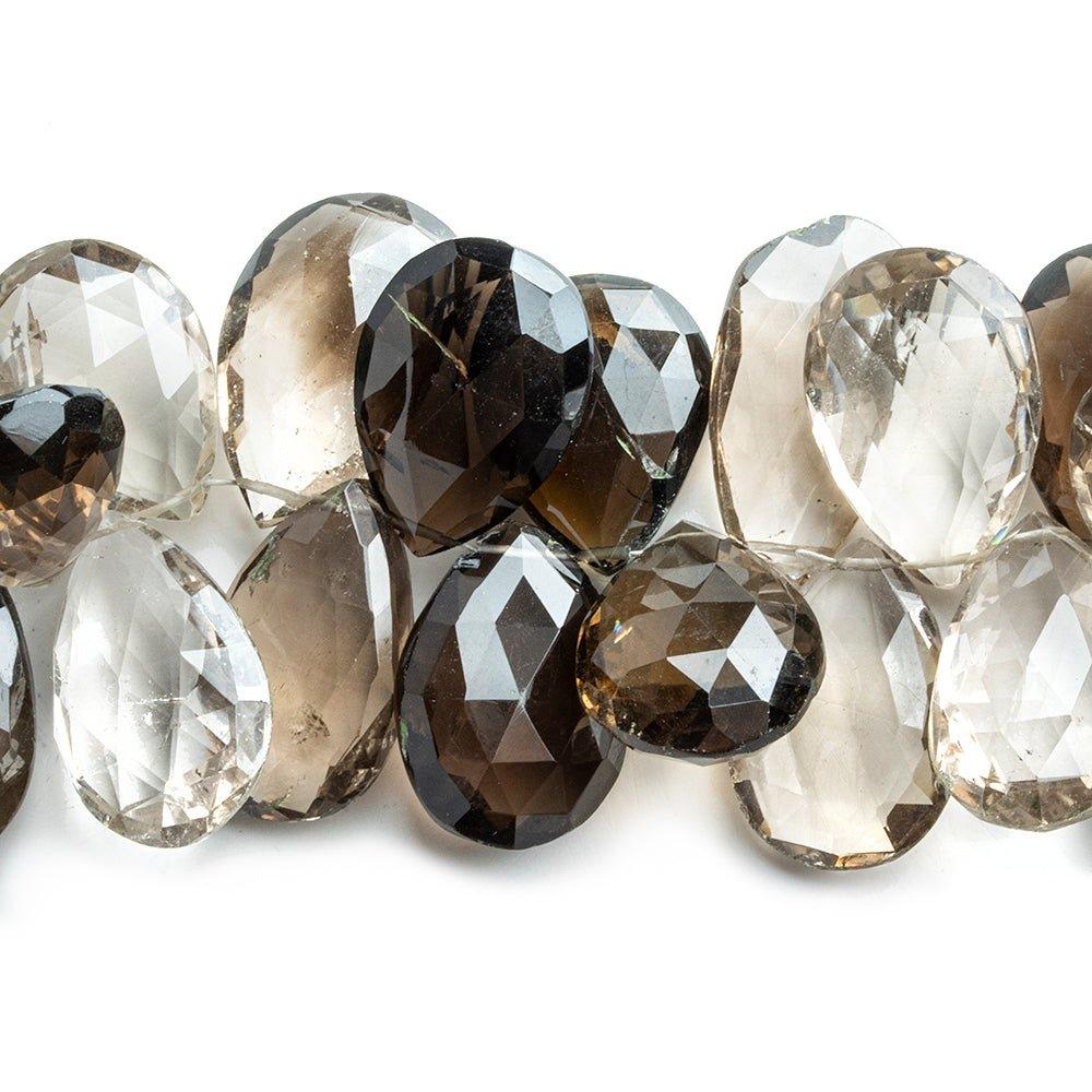 Smoky Quartz Faceted Pear Beads 8.5 inch 42 pieces - The Bead Traders