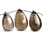 Smoky Quartz Faceted Teardrop Beads 5 inch 7 pieces - The Bead Traders