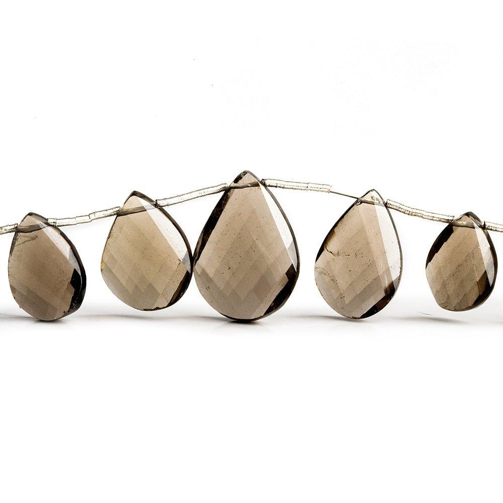 Smoky Quartz Faceted Twist Pear Beads 8 inch 19 pieces - The Bead Traders