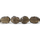 Smoky Quartz Hammer Faceted Oval Beads 8 inch 12 pieces - The Bead Traders
