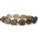 Smoky Quartz Hammer Faceted Oval Beads 8 inch 12 pieces - The Bead Traders