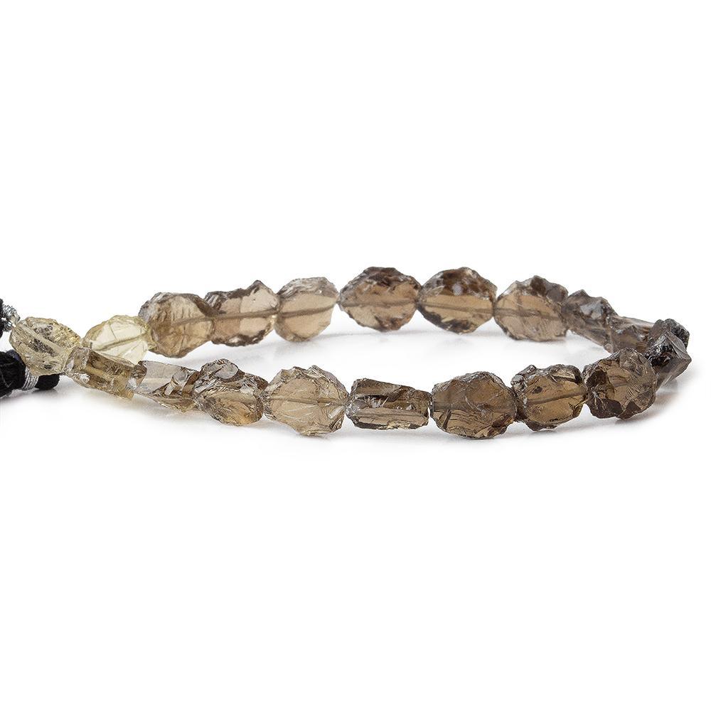 Smoky Quartz Hammer Faceted Oval Beads 8 inch 16 pieces - The Bead Traders