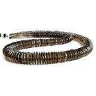 Smoky Quartz Plain Heishi Beads 16 inch 220 pieces - The Bead Traders