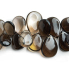 Smoky Quartz Plain Pear Beads 7 inch 37 pieces - The Bead Traders