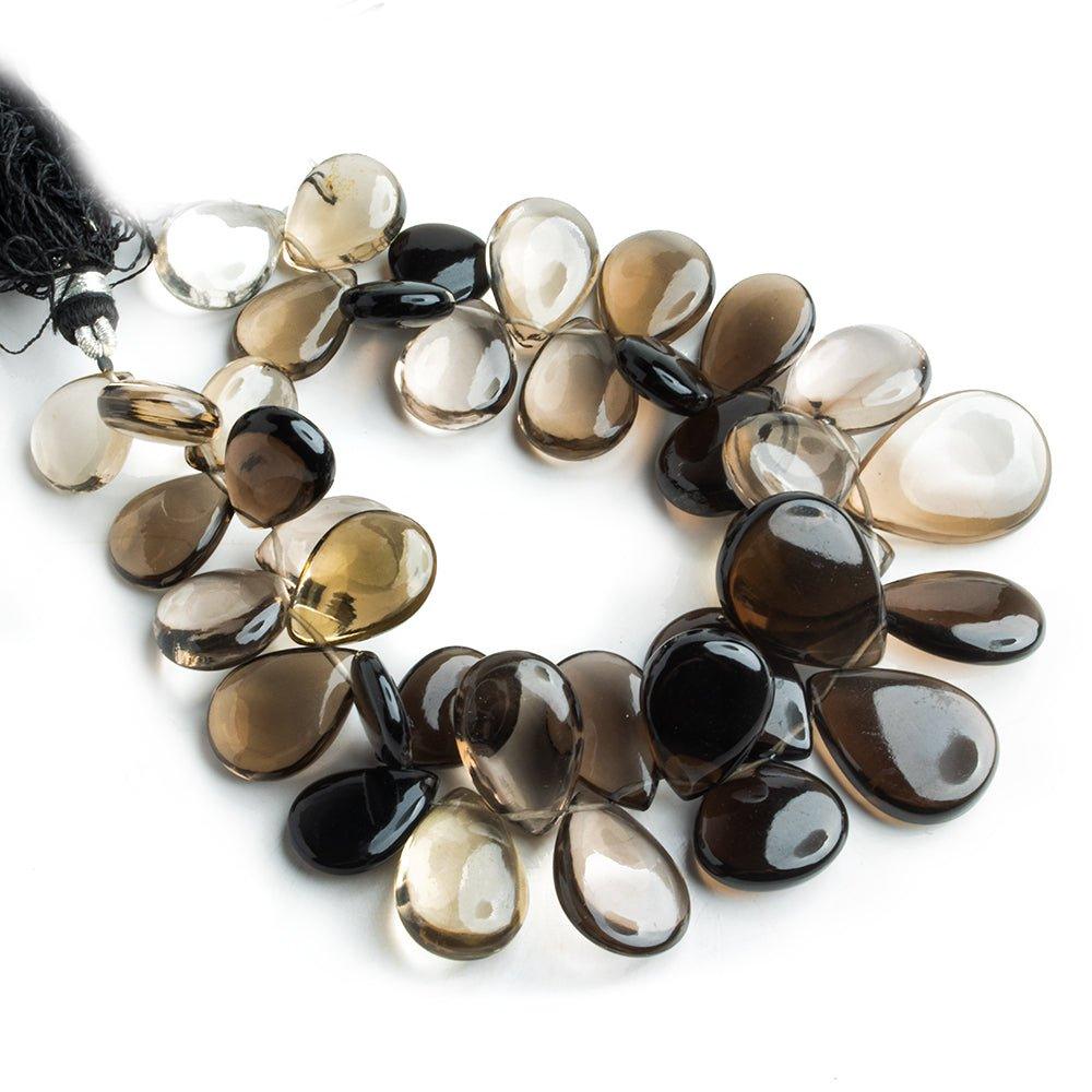 Smoky Quartz Plain Pear Beads 7 inch 37 pieces - The Bead Traders