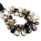 Smoky Quartz Plain Pear Beads 7 inch 37 pieces - The Bead Traders