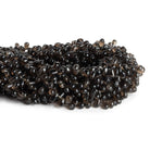 Smoky Quartz Plain Teardrops 12 inch 95 beads - The Bead Traders