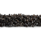 Smoky Quartz Plain Teardrops 12 inch 95 beads - The Bead Traders