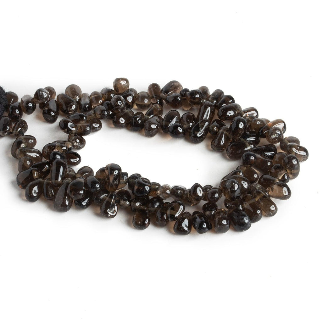 Smoky Quartz Plain Teardrops 12 inch 95 beads - The Bead Traders