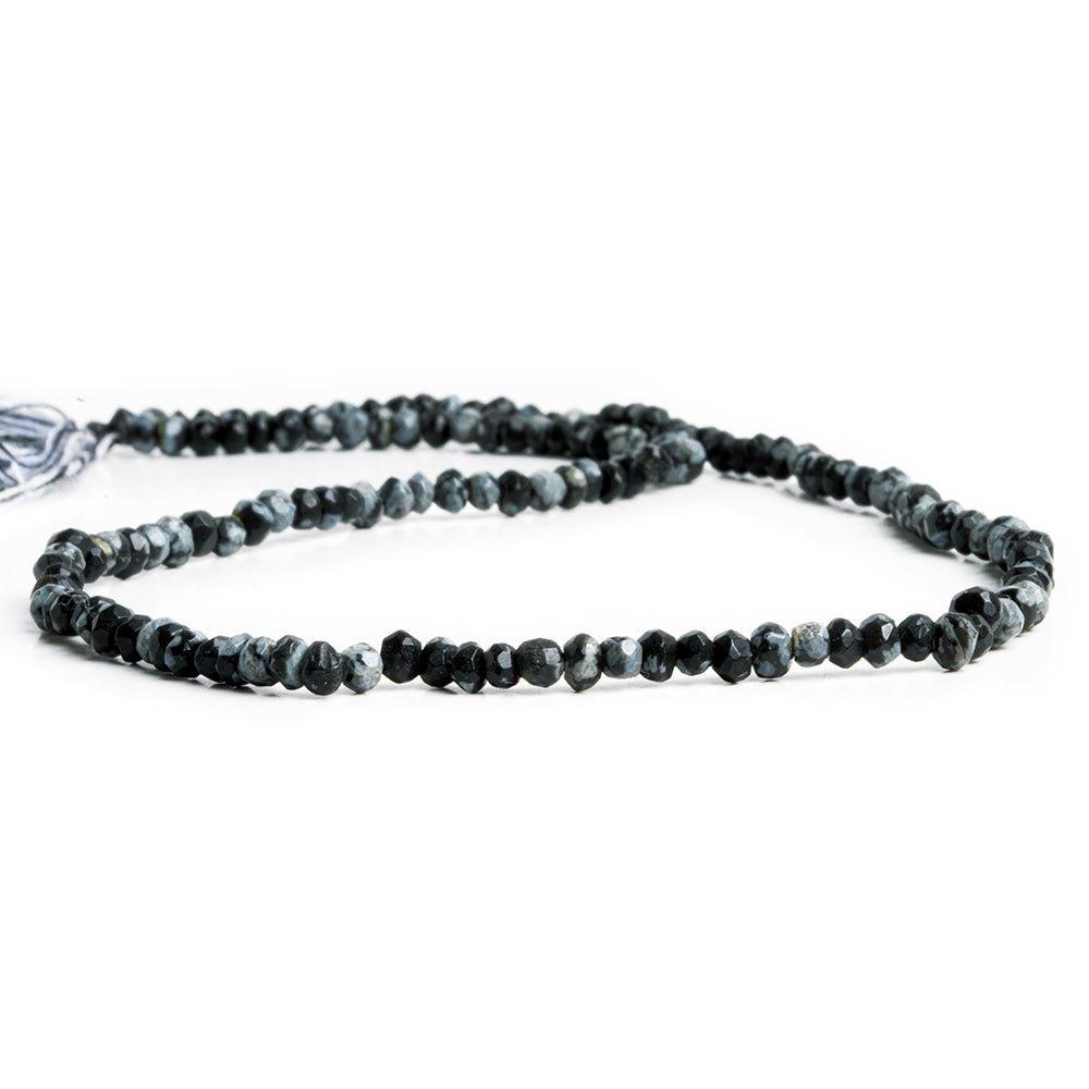Snowflake Obsidian Faceted Rondelle Beads 12 inch 140 pieces - The Bead Traders