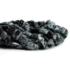 Snowflake Obsidian Handcut Rectangles 15 inch 30 beads - The Bead Traders