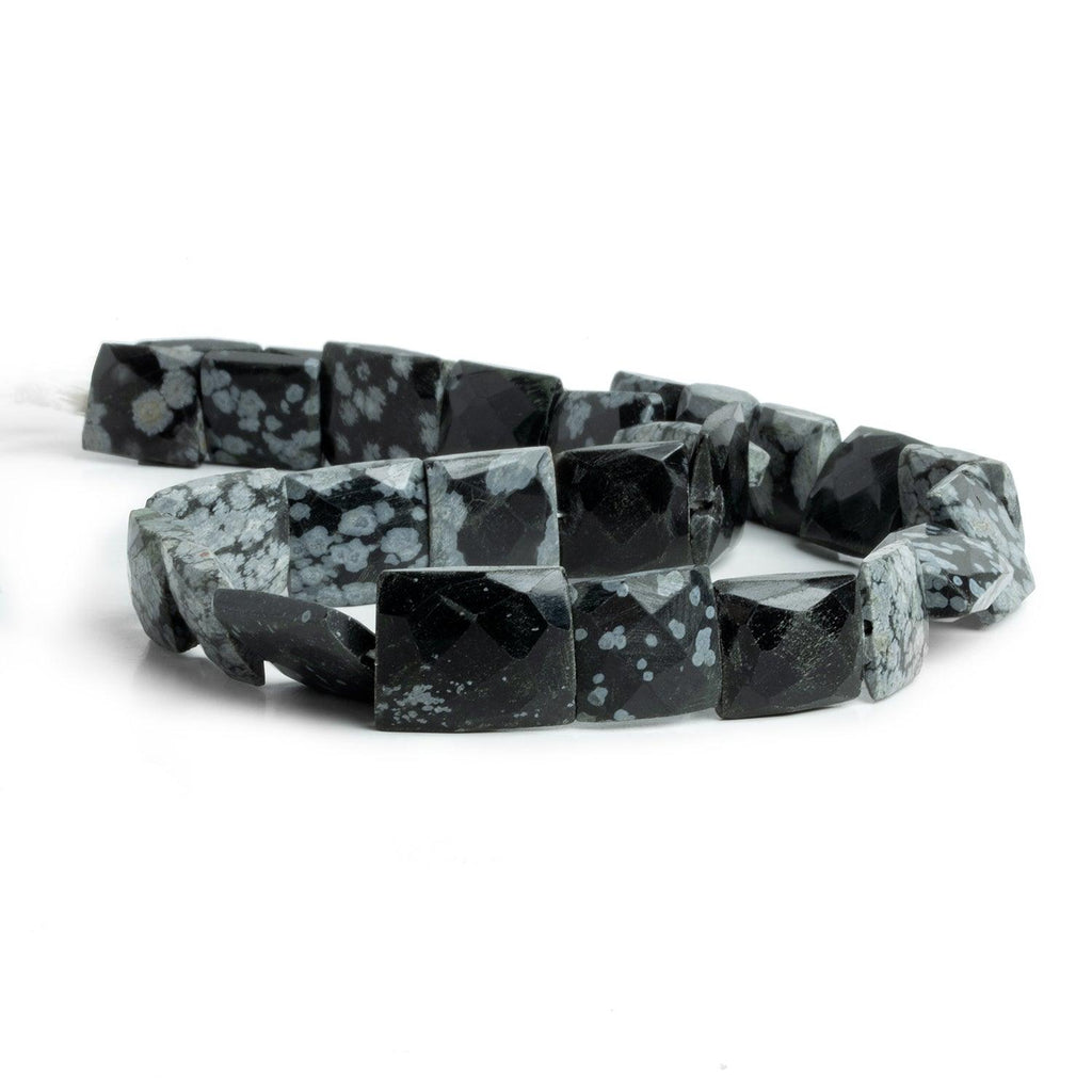 Snowflake Obsidian Handcut Rectangles 15 inch 30 beads - The Bead Traders