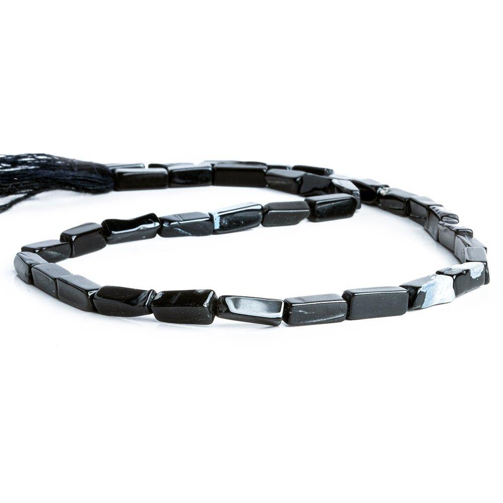 Snowflake Obsidian Plain Rectangle Beads 14 inch 35 pieces - The Bead Traders
