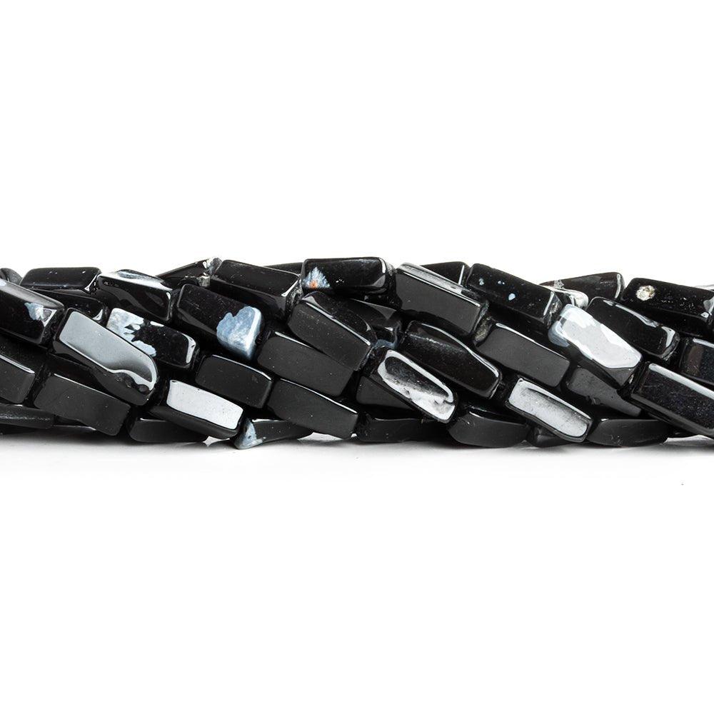 Snowflake Obsidian Plain Rectangle Beads 14 inch 35 pieces - The Bead Traders