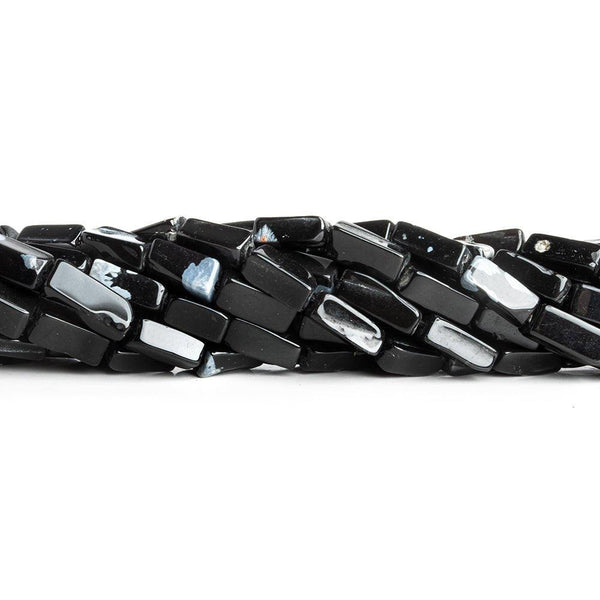Snowflake Obsidian Plain Rectangle Beads 14 inch 35 pieces
