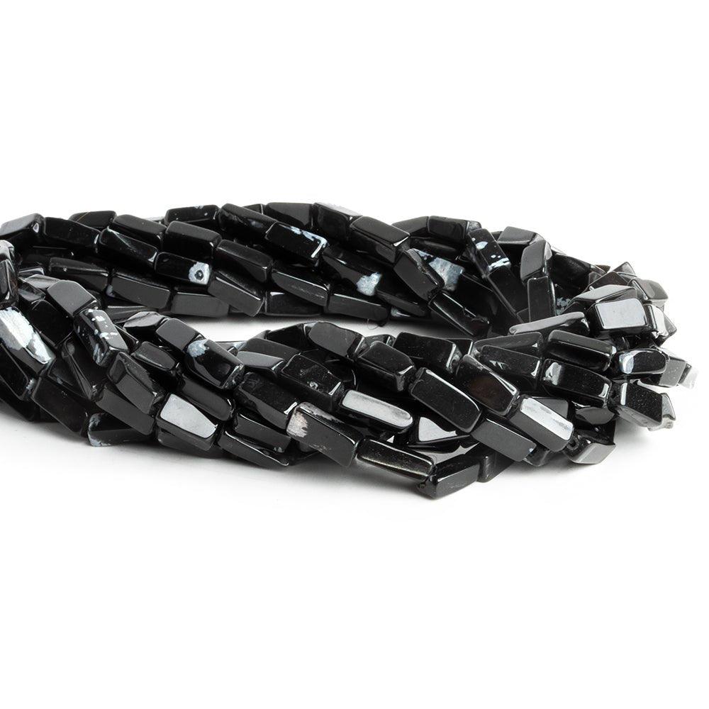 Snowflake Obsidian Plain Rectangle Beads 14 inch 35 pieces - The Bead Traders